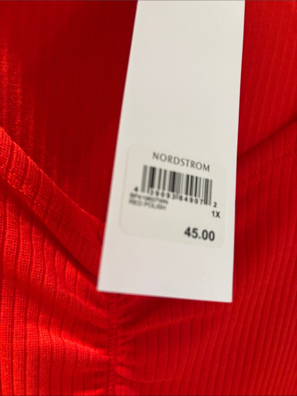 bp Red Ribbed V‑Neck Tunic Dress - Picture 3 of 3